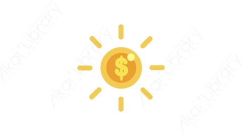 AE模板-MG扁平金融商务办公元素图标Shiny coin (dollar)美元