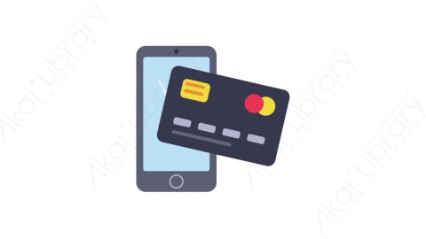 AE模板-MG扁平金融商务办公元素图标Smartphone bank card手机银行卡
