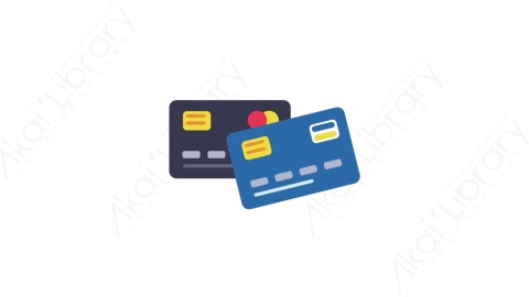 AE模板-MG扁平金融商务办公元素图标Two bank cards两张银行卡