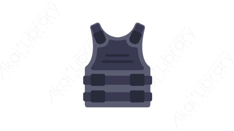 AE模板-MG扁平警用设备元素图标Bulletproof vest防弹背心