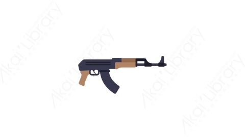 AE模板-MG扁平军事武器元素图标Kalashnikov (one)步枪