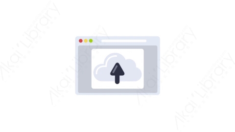 AE模板-MG扁平科技网络元素图标Cloud download web page上传