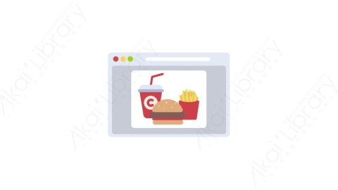 AE模板-MG扁平科技网络元素图标Fast food meal web page快餐网页