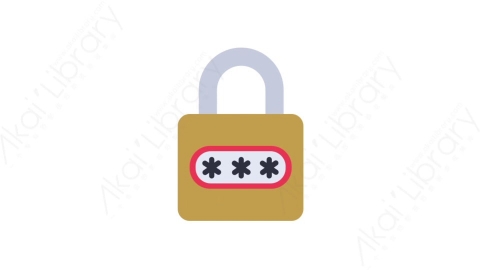 AE模板-MG扁平科技网络元素图标Padlock password密码锁