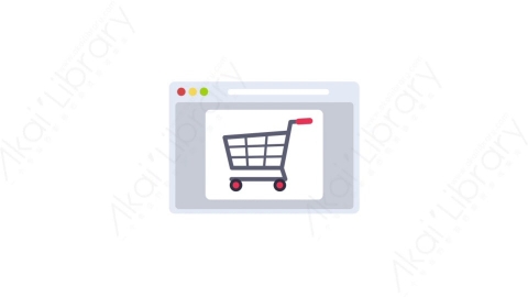 AE模板-MG扁平科技网络元素图标Shopping cart web page购物车网页