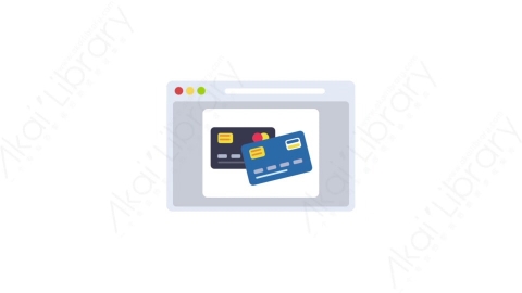 AE模板-MG扁平科技网络元素图标Two bank cards web page银行卡网页