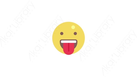 AE模板-MG扁平科技网络元素图标Emoticon (happy tongue)表情符号吐舌头