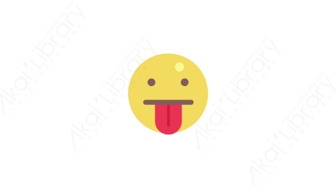 AE模板-MG扁平科技网络元素图标Emoticon (tongue)表情符号吐舌头