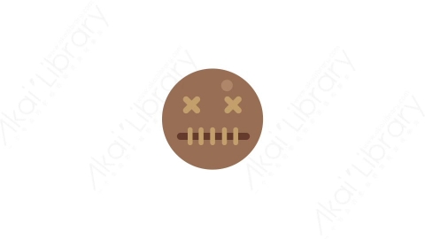AE模板-MG扁平科技网络元素图标Emoticon (voodoo)表情符号忧郁