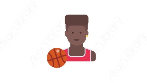 AE模板-MG扁平人物角色头像元素图标Basketball player篮球运动员