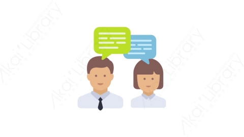 AE模板-MG扁平人物角色头像元素图标Conversation商人对话
