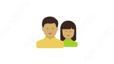 AE模板-MG扁平人物角色头像元素图标Couple (four)情侣