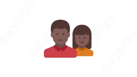 AE模板-MG扁平人物角色头像元素图标Couple (two)情侣