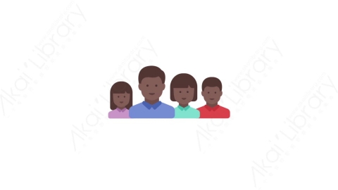 AE模板-MG扁平人物角色头像元素图标Family (three)家庭