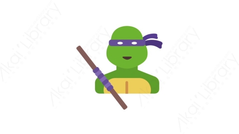 AE模板-MG扁平人物角色头像元素图标Green ninja (three)忍者神龟