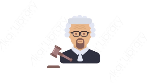 AE模板-MG扁平人物角色头像元素图标Judge法官