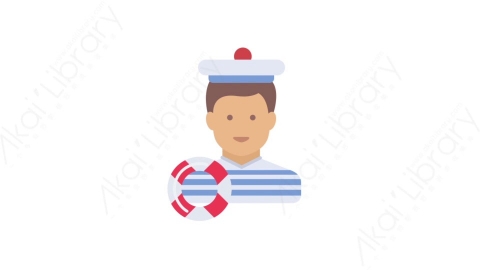 AE模板-MG扁平人物角色头像元素图标Marine海军