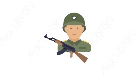 AE模板-MG扁平人物角色头像元素图标Military军官