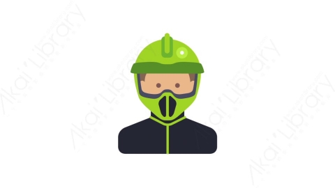 AE模板-MG扁平人物角色头像元素图标Motorcyclist (man)男摩托车手