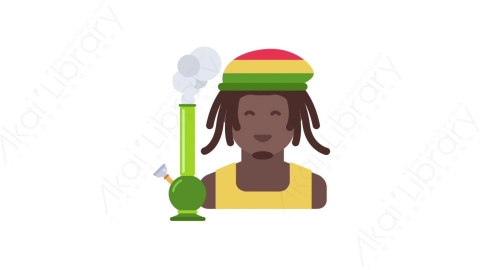 AE模板-MG扁平人物角色头像元素图标Rasta man拉斯塔人