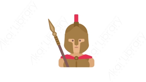 AE模板-MG扁平人物角色头像元素图标Spartan士兵