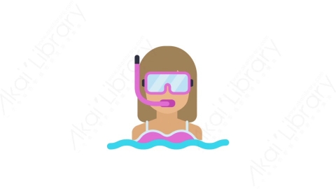AE模板-MG扁平人物角色头像元素图标Swimmer (woman)女潜水员