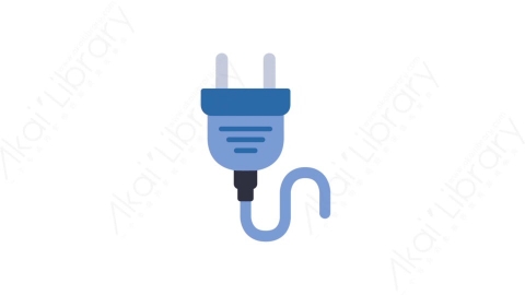 AE模板-MG扁平日常生活工具元素图标Blue power cable蓝色插头