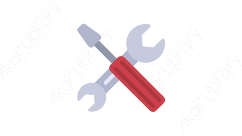 AE模板-MG扁平日常生活工具元素图标Key tool screwdriver扳手