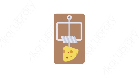 AE模板-MG扁平日常生活元素图标Mousetrap捕鼠器