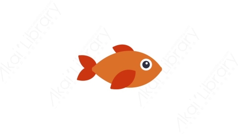 AE模板-MG扁平日常生活元素图标Red fish金鱼