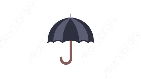 AE模板-MG扁平日常生活元素图标Umbrella雨伞