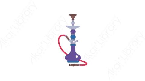 AE模板-MG扁平日常生活元素图标Hookah水烟