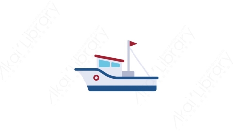 AE模板-MG扁平日常生活元素图标Fishing boat渔船
