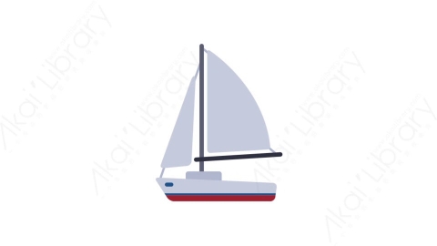 AE模板-MG扁平日常生活元素图标Sailing ship帆船