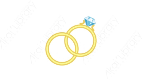 AE模板-MG扁平日常生活元素图标Wedding rings结婚戒指