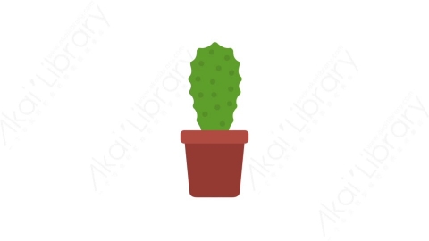 AE模板-MG扁平生态环保元素图标Cactus (two)仙人掌