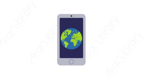 AE模板-MG扁平生态环保元素图标Earth smartphone地球智能手机