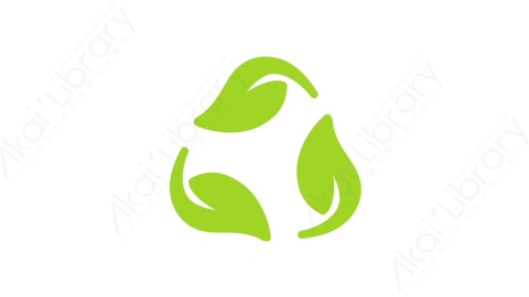 AE模板-MG扁平生态环保元素图标Recycling leaves绿色能源循环利用