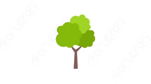 AE模板-MG扁平生态环保元素图标Tree (one)树木