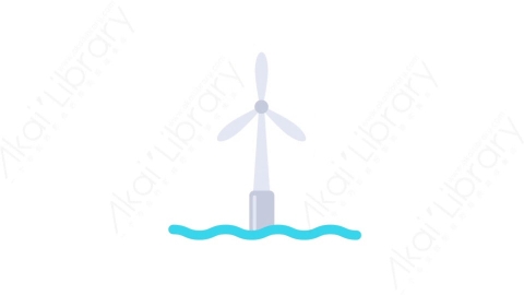 AE模板-MG扁平生态环保元素图标Wind turbine offshore风车
