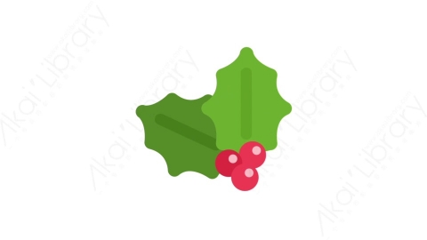 AE模板-MG扁平圣诞节元素图标Christmas mistletoe圣诞槲寄生