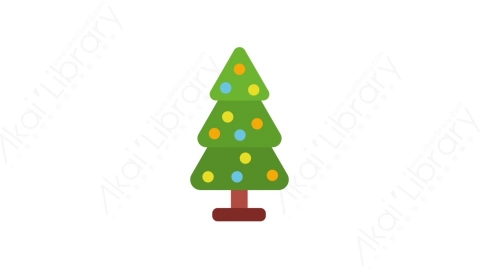 AE模板-MG扁平圣诞节元素图标Christmas tree圣诞树