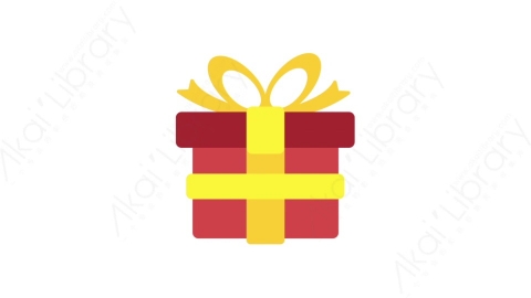 AE模板-MG扁平圣诞节元素图标Gift (red)红色礼物盒