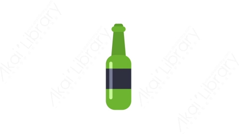 AE模板-MG扁平食物饮食元素图标Beer bottle啤酒
