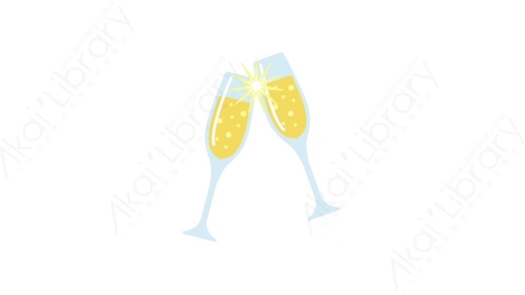 AE模板-MG扁平食物饮食元素图标Champagne toast cups香槟