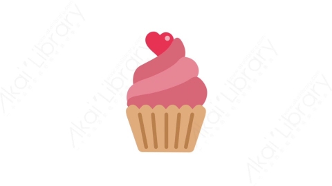 AE模板-MG扁平食物饮食元素图标Cupcake纸杯蛋糕