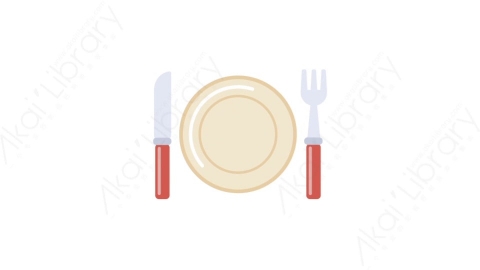 AE模板-MG扁平食物饮食元素图标Cutlery plate餐具