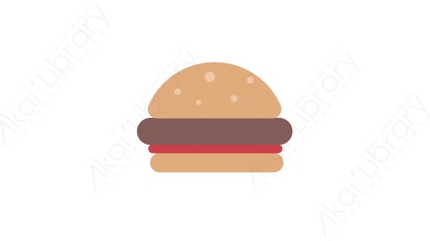 AE模板-MG扁平食物饮食元素图标Hamburger汉堡