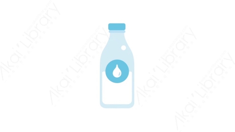 AE模板-MG扁平食物饮食元素图标Milk bottle牛奶