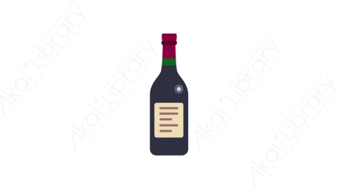 AE模板-MG扁平食物饮食元素图标Wine bottle红酒